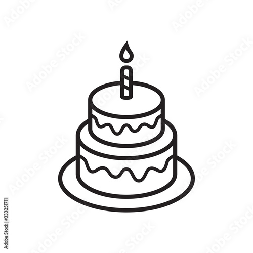 birthday cake icon in trendy flat design © pambudi
