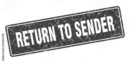 return to sender stamp. return to sender vintage gray label. Sign