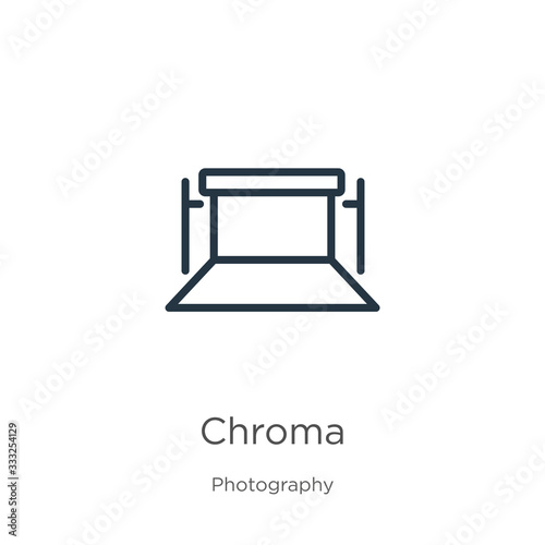 Chroma icon. Thin linear chroma outline icon isolated on white background from photography collection. Line vector sign, symbol for web and mobile
