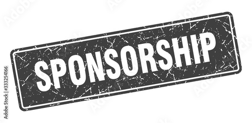 sponsorship stamp. sponsorship vintage gray label. Sign