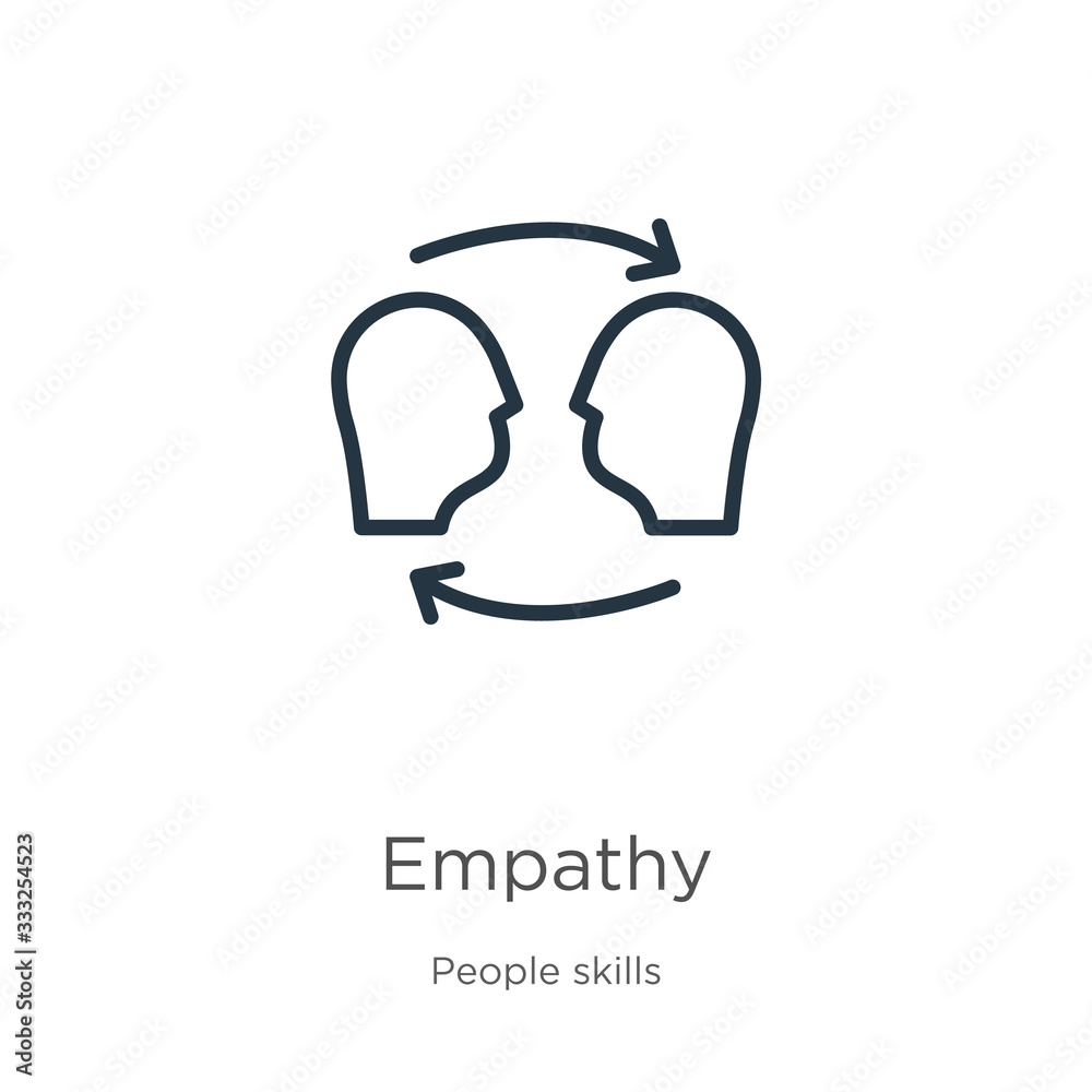 Obraz premium Empathy icon. Thin linear empathy outline icon isolated on white background from people skills collection. Line vector sign, symbol for web and mobile