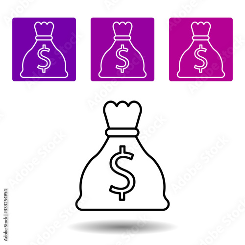 money bag icon. Simple outline vector of Web set for UI and UX, website or mobile application