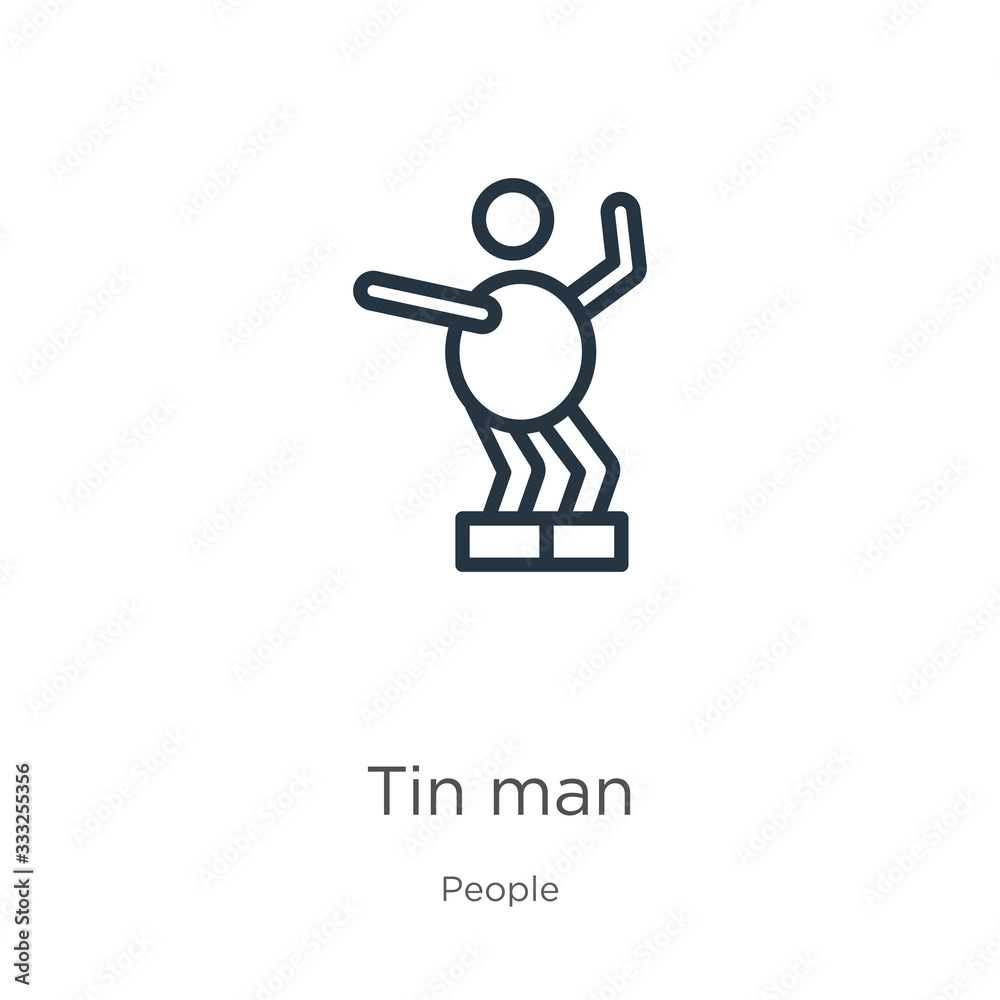Tin man icon. Thin linear tin man outline icon isolated on white background from people collection. Line vector sign, symbol for web and mobile