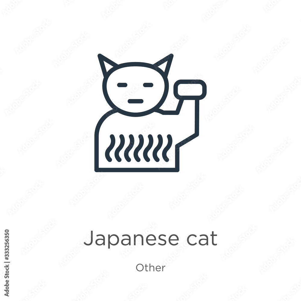 Japanese Cat Icon Vector Sign and Symbol Isolated on White