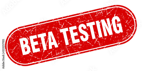 beta testing sign. beta testing grunge red stamp. Label