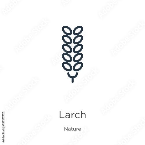 Larch icon. Thin linear larch outline icon isolated on white background from nature collection. Line vector sign, symbol for web and mobile