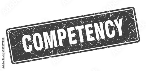 competency stamp. competency vintage gray label. Sign