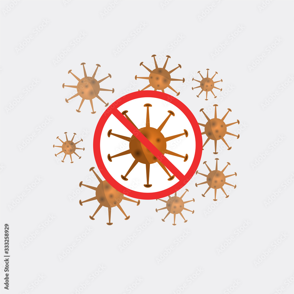 Stopping Corona Virus icon bacteria. Coronavirus 2019-nCoV. China pathogen respiratory infection