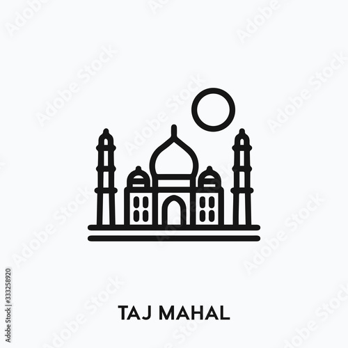 Taj Mahal icon vector. Taj Mahal sign symbol