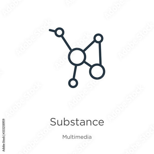 Substance icon. Thin linear substance outline icon isolated on white background from multimedia collection. Line vector sign, symbol for web and mobile