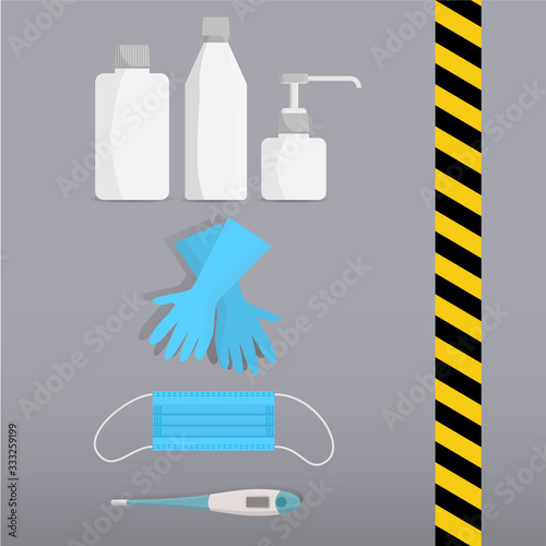 Set of hygienic medical supplies