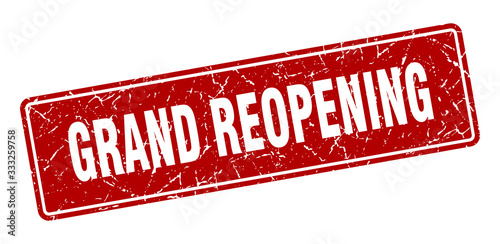 grand reopening stamp. grand reopening vintage red label. Sign
