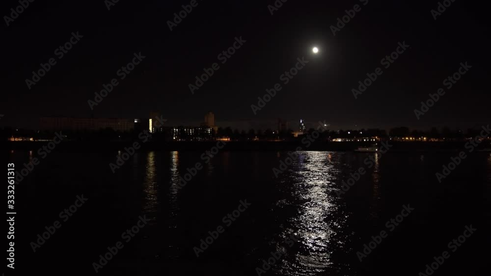 Rhine River At Night in Cologne Germany 4K Rhine River At Night in Cologne Germany 4K