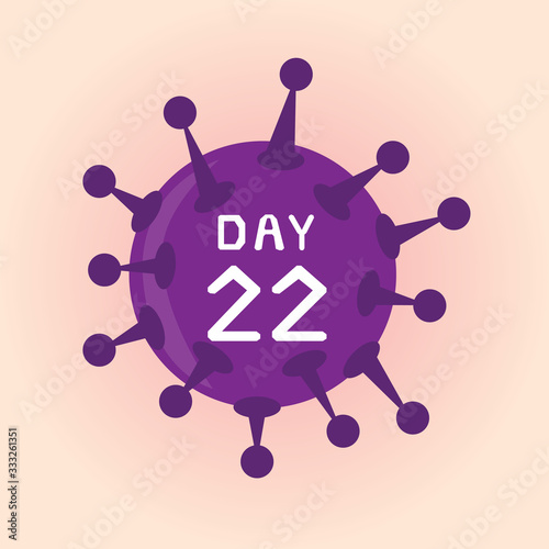 Day 22, Illustratition coronavirus or covid-19 virus infection icon. photo