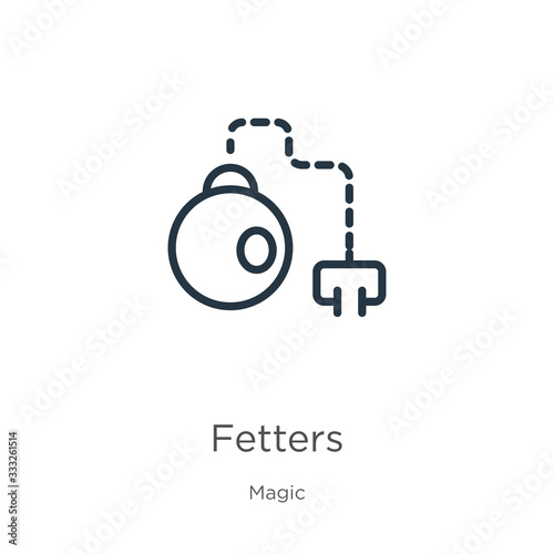 Fetters icon. Thin linear fetters outline icon isolated on white background from magic collection. Line vector sign, symbol for web and mobile
