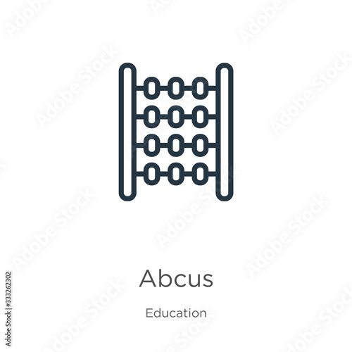 Abcus icon. Thin linear abcus outline icon isolated on white background from education collection. Line vector sign  symbol for web and mobile