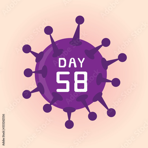 Day 58, Illustratition coronavirus or covid-19 virus infection icon. photo