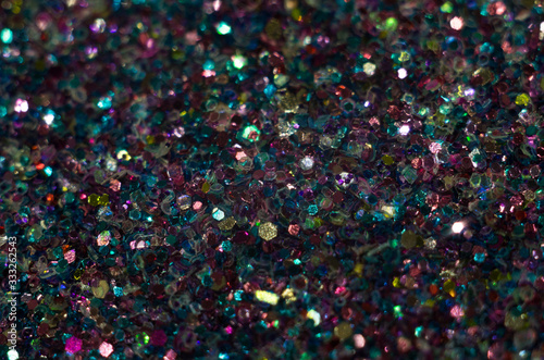 Glitter in a container (closeup, macro)