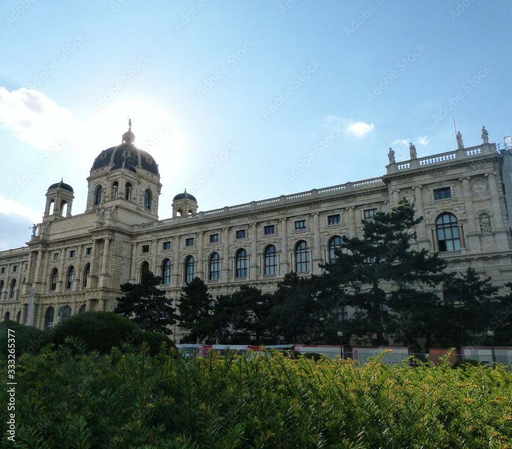 View of the Natural History Museum in Vienna, Austria 