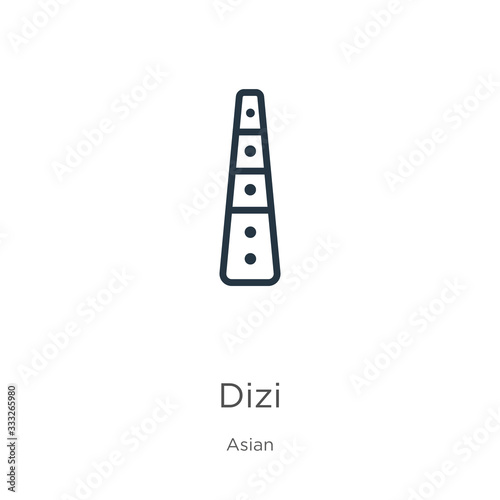 Dizi icon. Thin linear dizi outline icon isolated on white background from asian collection. Line vector sign, symbol for web and mobile photo