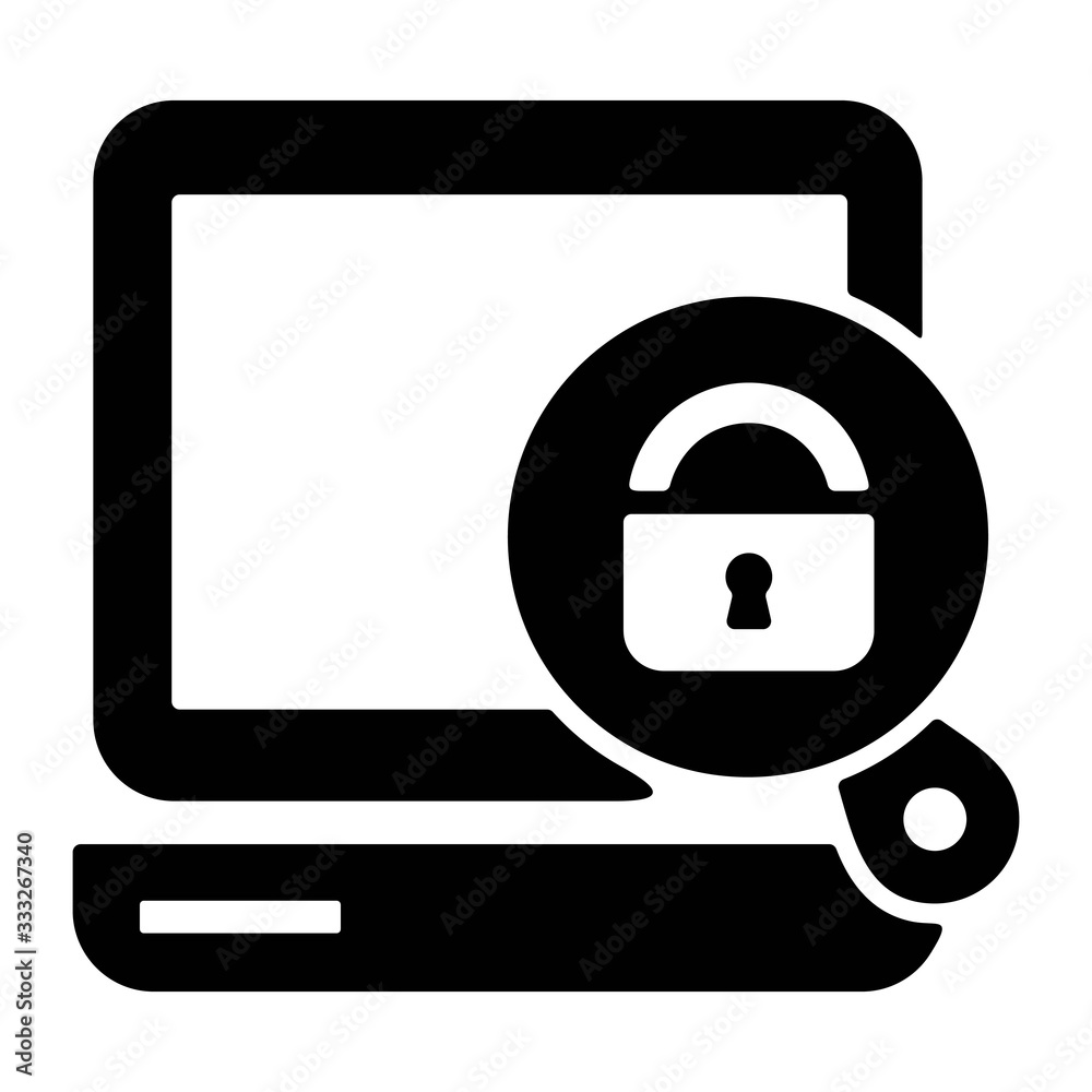 Computer security concept. Laptop with padlock icon. Computer security concept. Laptop with padlock icon.