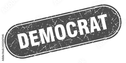 democrat sign. democrat grunge black stamp. Label