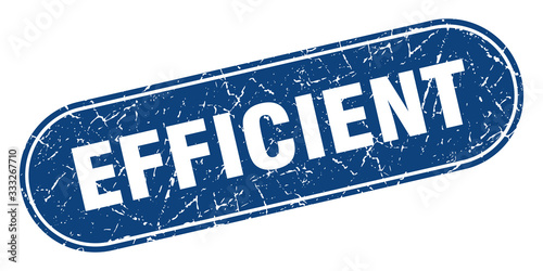 efficient sign. efficient grunge blue stamp. Label