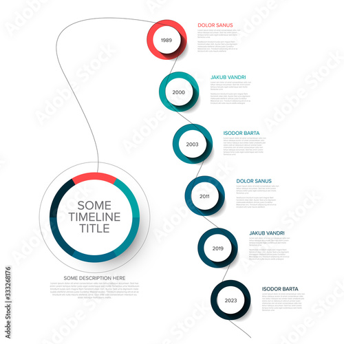 Timeline template with circle buttons