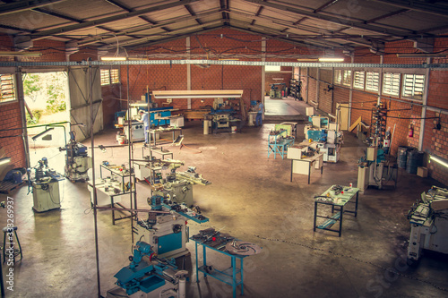 Internal view of an industrial blade company.