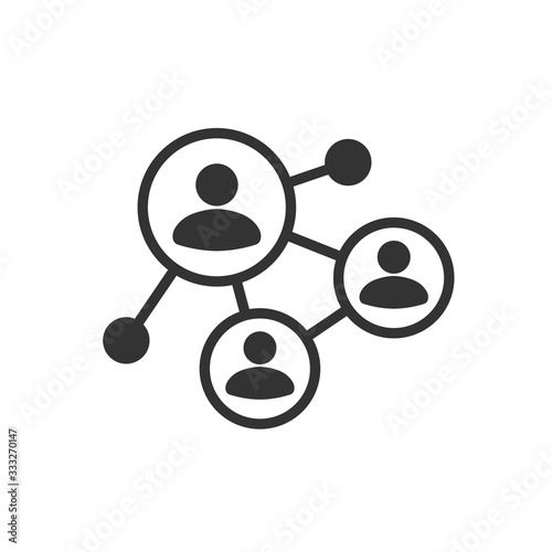 Social network connection and global business communication concept. Vector icon isolated on white background.