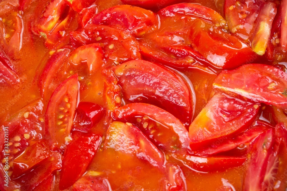 tomato frying on pan, cooking vegetable sauce, fresh. tomato frying on pan, cooking vegetable sauce, fresh.
