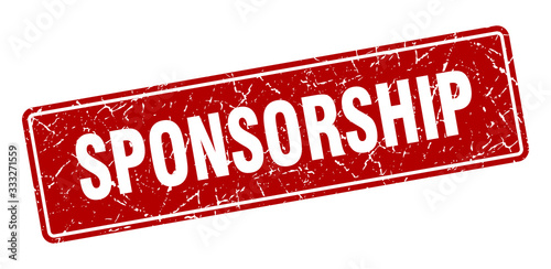 sponsorship stamp. sponsorship vintage red label. Sign