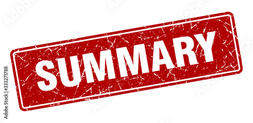 summary stamp. summary vintage red label. Sign