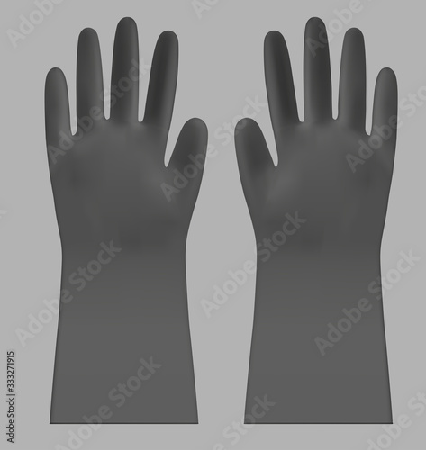 Disposable vector plastic or nitrile gloves