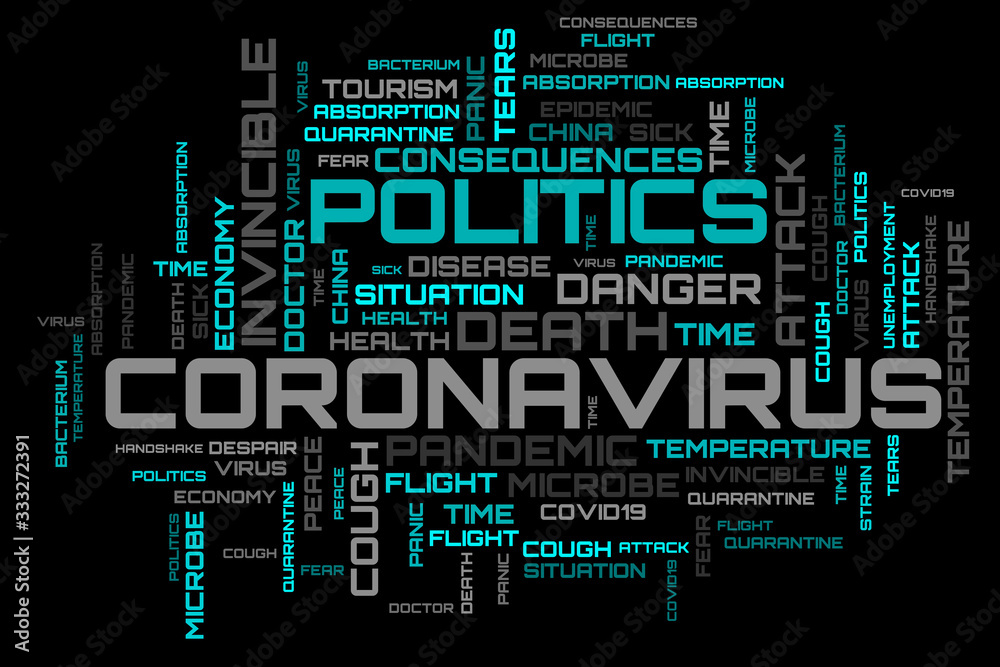 Turquoise virus topic word collage on black background Turquoise virus topic word collage on black background