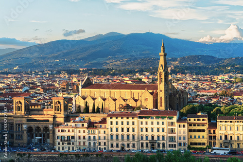 Cityscape with Santa Croce Basilica Florence © Roman Babakin