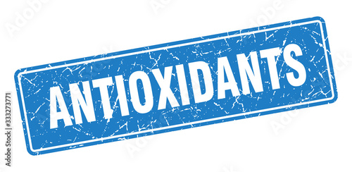 antioxidants stamp. antioxidants vintage blue label. Sign