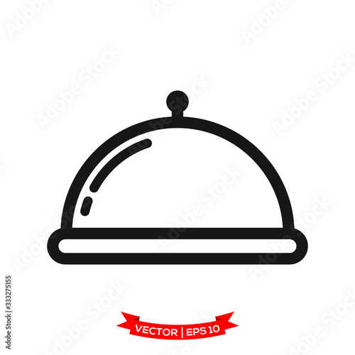 serving icon in trendy flat design, restaurant icon, dish icon, food of tray vector icon