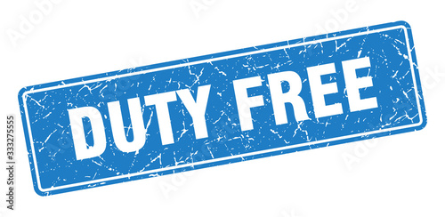 duty free stamp. duty free vintage blue label. Sign
