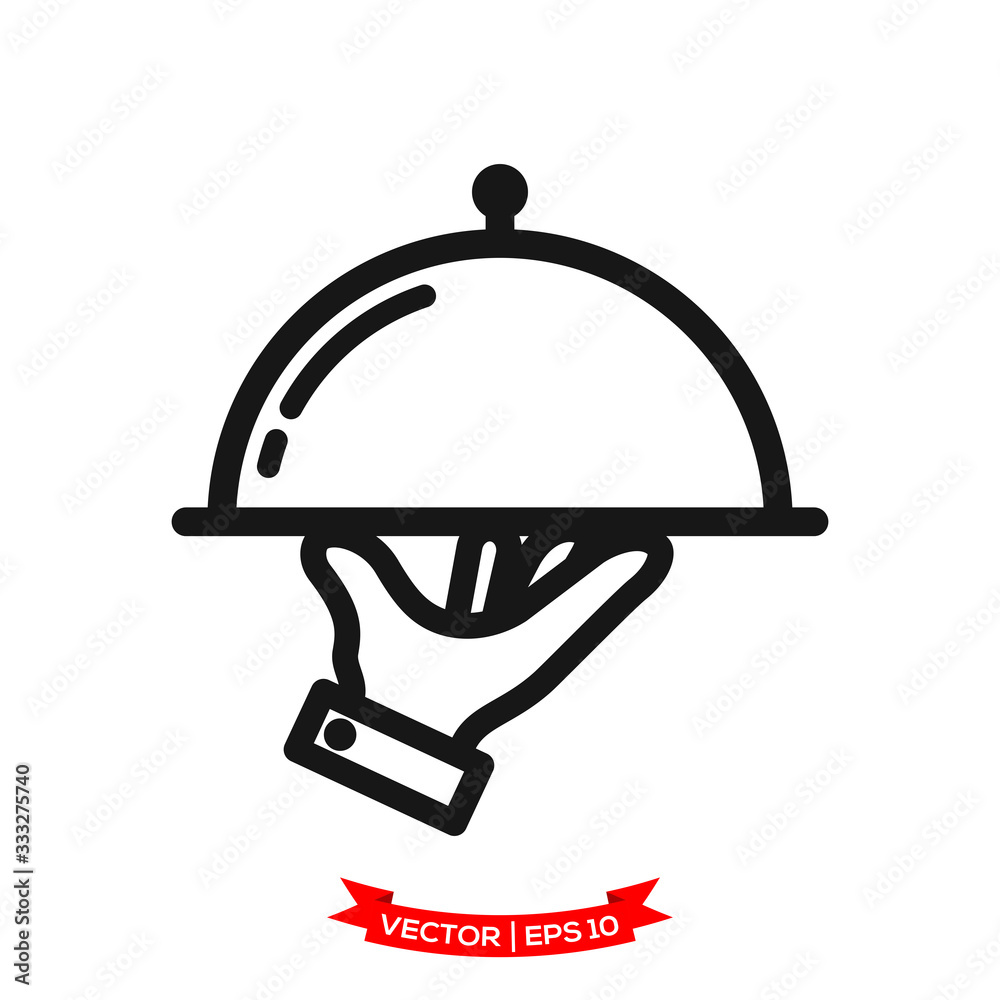serving icon in trendy flat design, restaurant icon, dish icon, food of tray vector icon serving icon in trendy flat design, restaurant icon, dish icon, food of tray vector icon