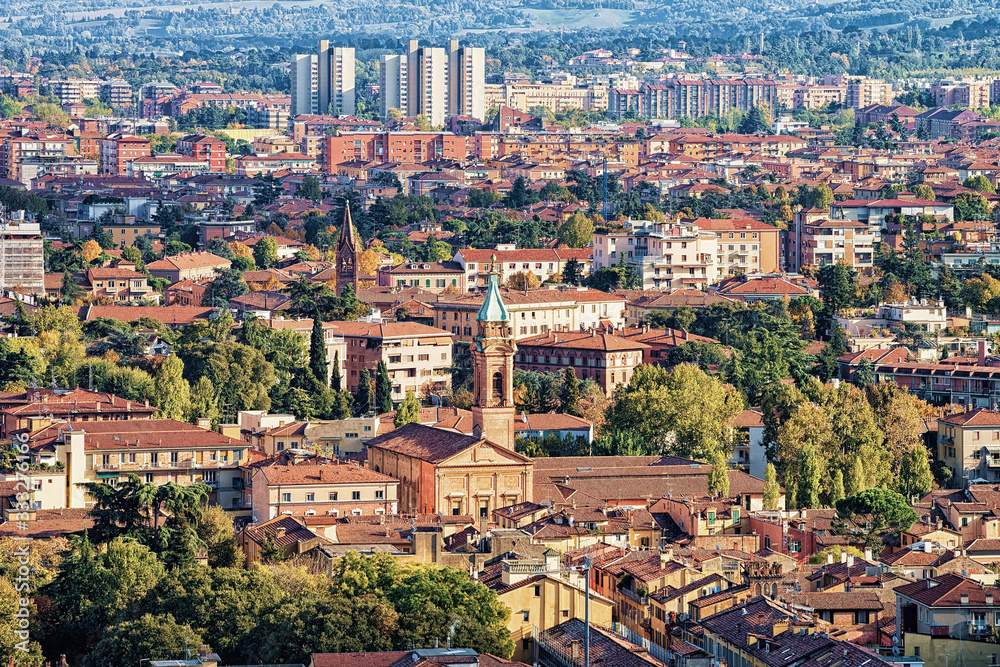 Cityscape of old town of Bologna