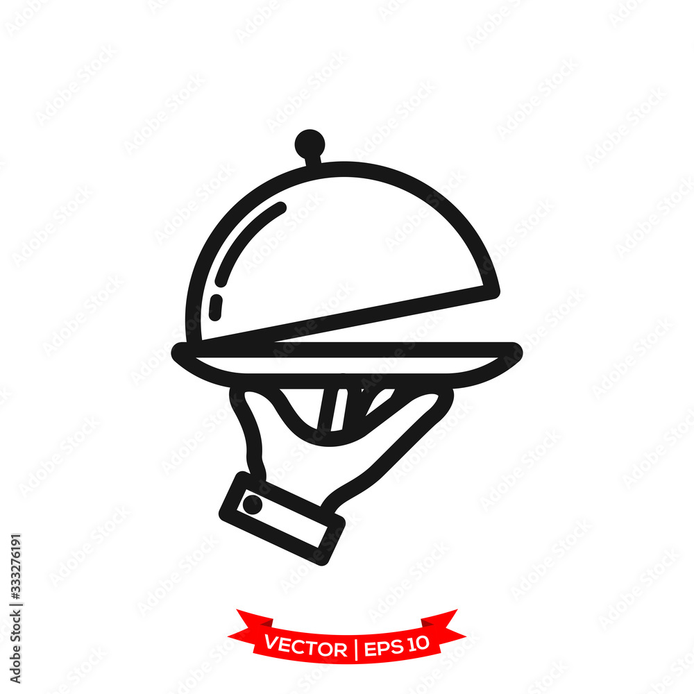 serving icon in trendy flat design, restaurant icon, dish icon, food of tray vector icon serving icon in trendy flat design, restaurant icon, dish icon, food of tray vector icon