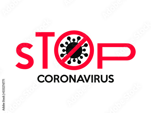 Stop coronavirus covid19 covid-19 danger attention No Corona virus icon protection. White background. Red. Vector coronavirus. Danger pandemic influenza