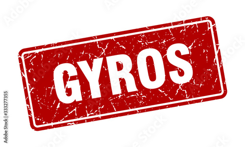 gyros stamp. gyros vintage red label. Sign