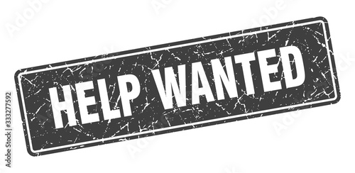 help wanted stamp. help wanted vintage gray label. Sign