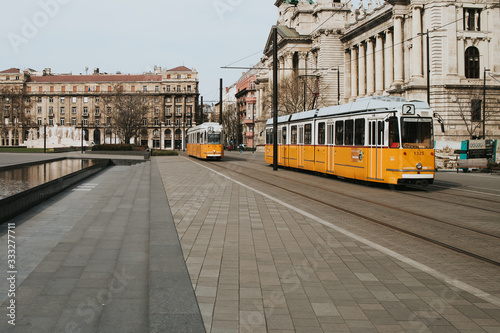 Tram in Budapest operate along the charming Danube river with beautiful tourist places of the Eastern Europe such as parliament, citadella, chain bridge, Buda castle