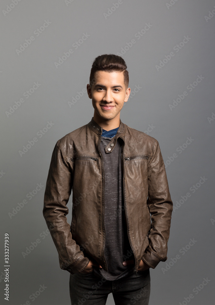 Fototapeta premium studio portrait of a happy young man