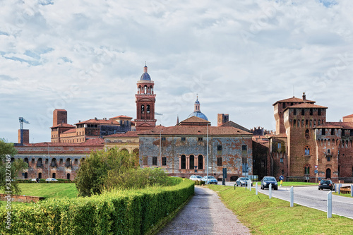 Cityscape of old city in Mantua