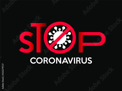 Corona virus stop coronavirus. Covid-19 covid19 icon protection. Black background. Red dark. Vector coronavirus. Danger pandemic influenza