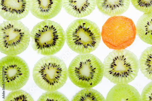 Fresh Kiwi fruit sliced use for food background